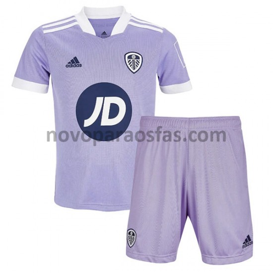 Camisolas Leeds United Criança Alternativo 2021-2022 Manga Curta