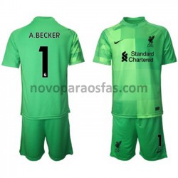 Camisolas Liverpool Guarda-redes Alisson Becker 1 Criança Casa 2021-2022 Manga Curta