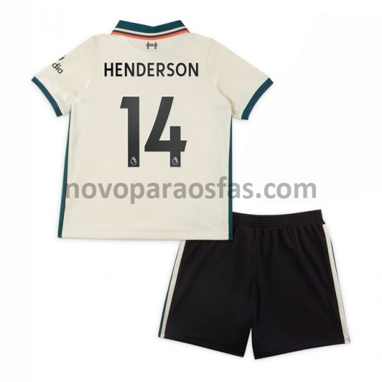 Camisolas Liverpool Henderson 14 Criança Visitante 2021-2022 Manga Curta
