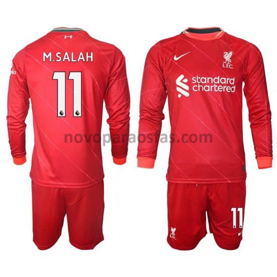 Camisolas Liverpool M.Salah 11 Criança Casa 2021-2022 Manga Comprida