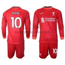 Camisolas Liverpool Mane 10 Criança Casa 2021-2022 Manga Comprida