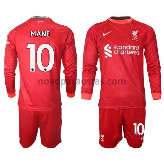 Camisolas Liverpool Mane 10 Criança Casa 2021-2022 Manga Comprida