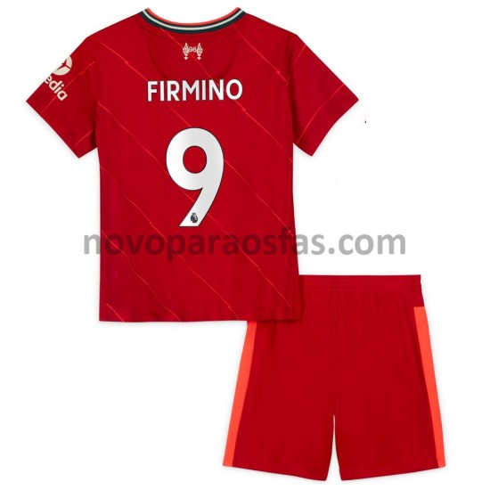 Camisolas Liverpool Roberto Firmino 9 Criança Casa 2021-2022 Manga Curta