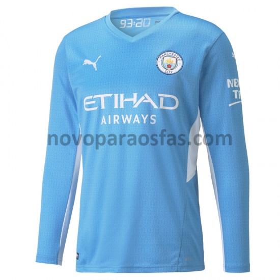Camisolas Manchester City Casa 2021-2022 Manga Comprida