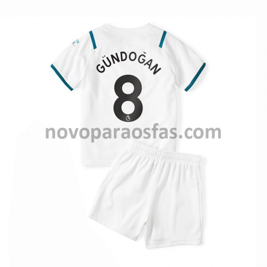 Camisolas Manchester City Ilkay Gundogan 8 Criança Visitante 2021-2022 Manga Curta