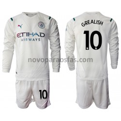 Camisolas Manchester City Jack Grealish 10 Criança Visitante 2021-2022 Manga Comprida