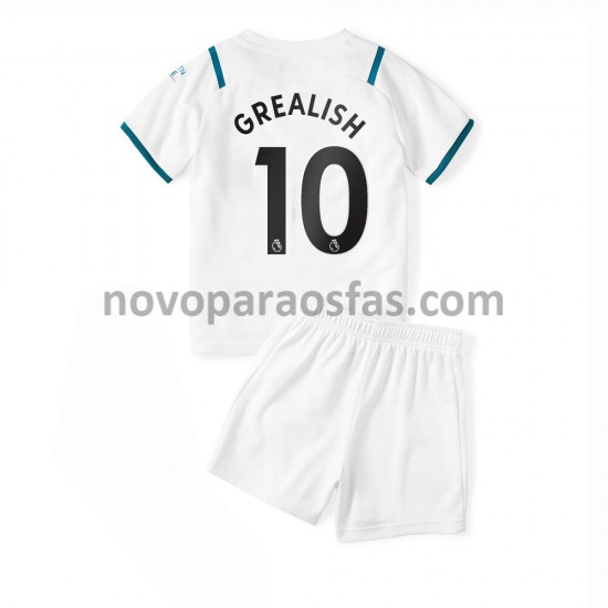 Camisolas Manchester City Jack Grealish 10 Criança Visitante 2021-2022 Manga Curta