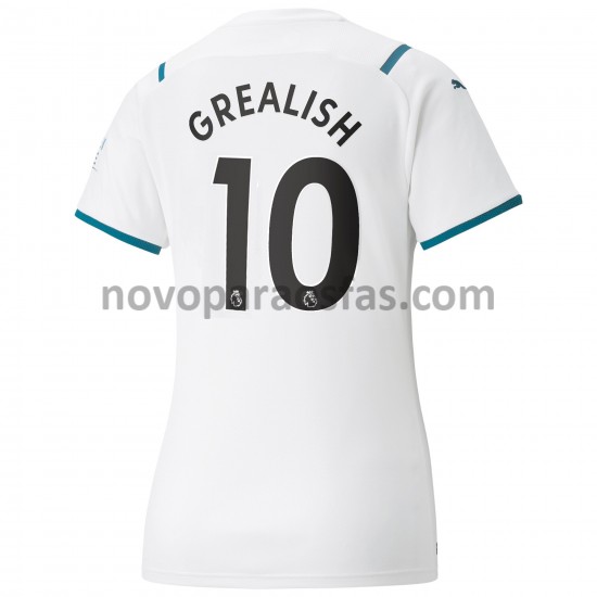 Camisolas Manchester City Jack Grealish 10 Mulher Visitante 2021-2022 Manga Curta