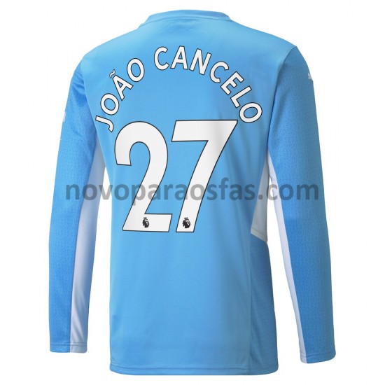 Camisolas Manchester City Joao Cancelo 27 Casa 2021-2022 Manga Comprida
