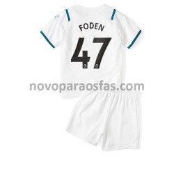 Camisolas Manchester City Phil Foden 47 Criança Visitante 2021-2022 Manga Curta