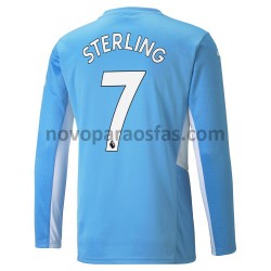 Camisolas Manchester City Raheem Sterling 7 Casa 2021-2022 Manga Comprida
