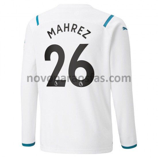 Camisolas Manchester City Riyad Mahrez 26 Visitante 2021-2022 Manga Comprida