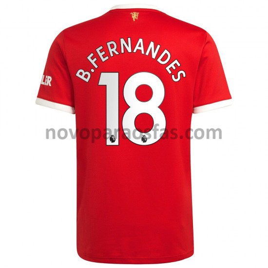 Camisolas Manchester United Bruno Fernandes 18 Casa 2021-2022 Manga Curta