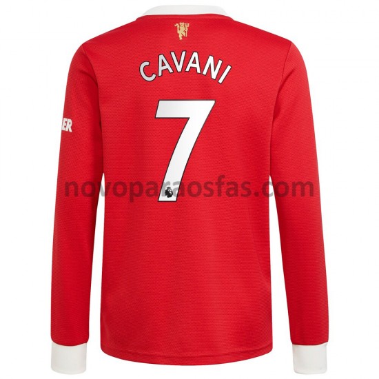 Camisolas Manchester United Edinson Cavani 7 Casa 2021-2022 Manga Comprida