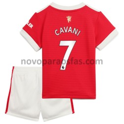 Camisolas Manchester United Edinson Cavani 7 Criança Casa 2021-2022 Manga Curta