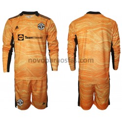 Camisolas Manchester United Guarda-redes Criança Casa 2021-2022 Manga Comprida