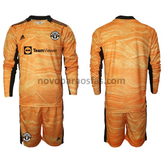 Camisolas Manchester United Guarda-redes Criança Casa 2021-2022 Manga Comprida