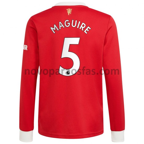 Camisolas Manchester United Harry Maguire 5 Casa 2021-2022 Manga Comprida