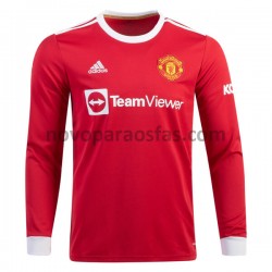 Camisolas Manchester United Casa 2021-2022 Manga Comprida