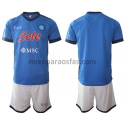 Camisolas SSC Napoli Criança Casa 2021-2022 Manga Curta