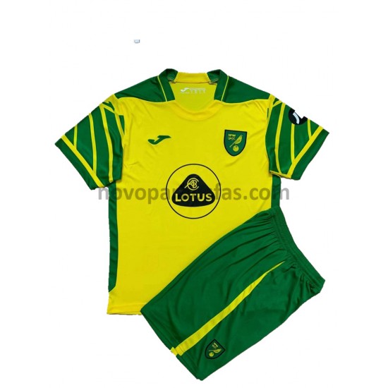 Camisolas Norwich City Criança Casa 2021-2022 Manga Curta