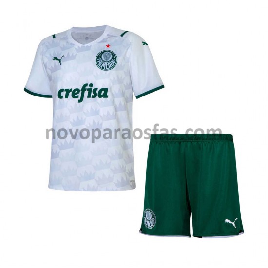 Camisolas Palmeiras Criança Visitante 2021-2022 Manga Curta