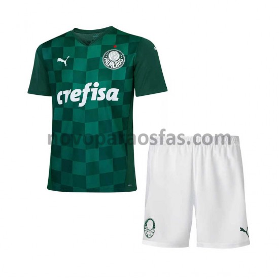 Camisolas Palmeiras Criança Casa 2021-2022 Manga Curta