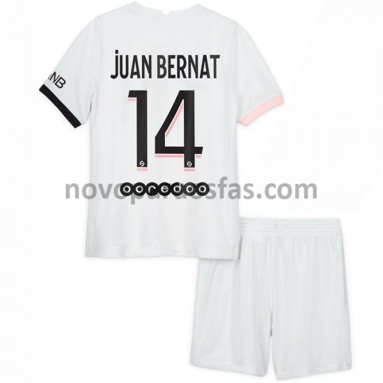 Camisolas Paris Saint-Germain Juan Bernat 14 Criança Visitante 2021-2022 Manga Curta