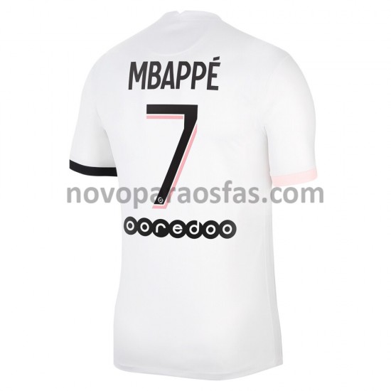Camisolas Paris Saint-Germain Kylian Mbappé 7 Visitante 2021-2022 Manga Curta