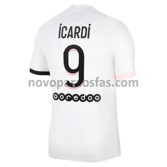 Camisolas Paris Saint-Germain Mauro Icardi 9 Visitante 2021-2022 Manga Curta