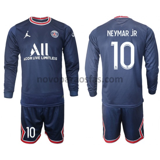 Camisolas Paris Saint-Germain Neymar JR 10 Criança Casa 2021-2022 Manga Comprida