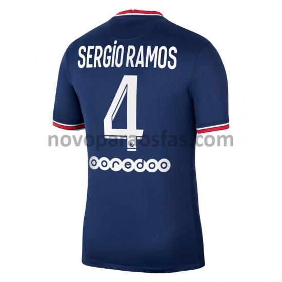Camisolas Paris Saint-Germain Sergio Ramos 4 Casa 2021-2022 Manga Curta