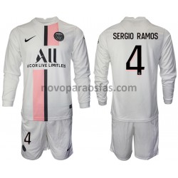 Camisolas Paris Saint-Germain Sergio Ramos 4 Criança Visitante 2021-2022 Manga Comprida