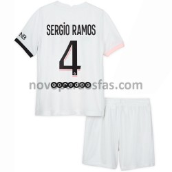 Camisolas Paris Saint-Germain Sergio Ramos 4 Criança Visitante 2021-2022 Manga Curta