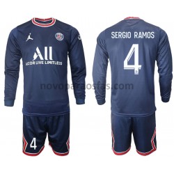 Camisolas Paris Saint-Germain Sergio Ramos 4 Criança Casa 2021-2022 Manga Comprida