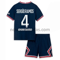 Camisolas Paris Saint-Germain Sergio Ramos 4 Criança Casa 2021-2022 Manga Curta