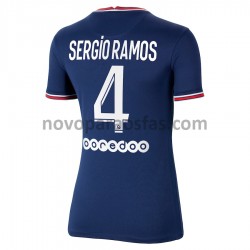 Camisolas Paris Saint-Germain Sergio Ramos 4 Mulher Casa 2021-2022 Manga Curta