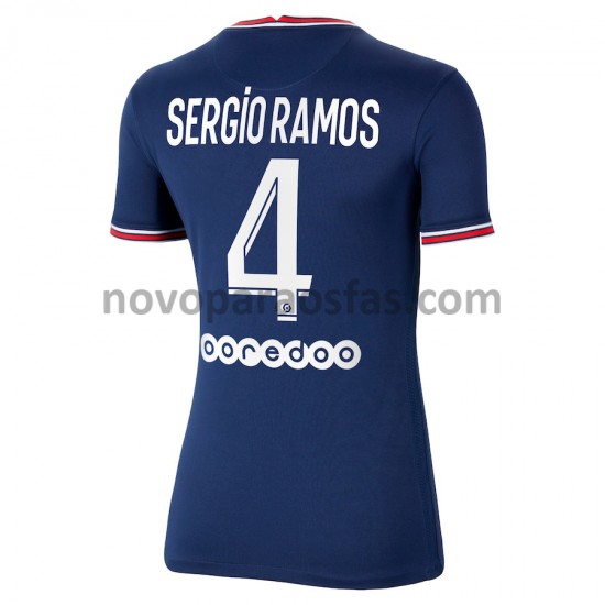 Camisolas Paris Saint-Germain Sergio Ramos 4 Mulher Casa 2021-2022 Manga Curta