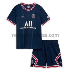 Camisolas Paris Saint-Germain Criança Casa 2021-2022 Manga Curta