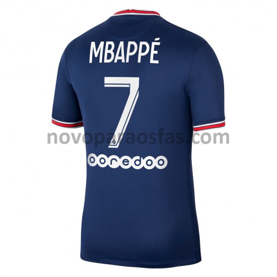 Camisolas Paris Saint-Germain Kylian Mbappé 7 Casa 2021-2022 Manga Curta