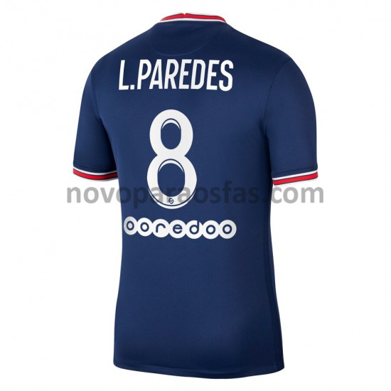Camisolas Paris Saint-Germain Leandro Paredes 8 Casa 2021-2022 Manga Curta