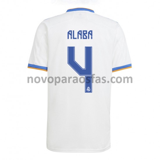Camisolas Real Madrid David Alaba 4 Casa 2021-2022 Manga Curta
