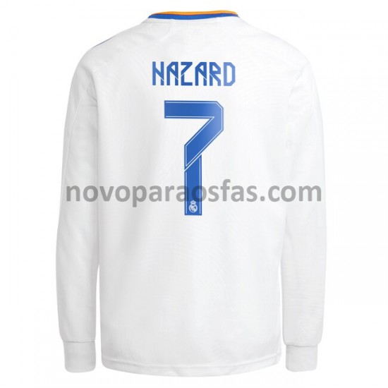Camisolas Real Madrid Eden Hazard 7 Casa 2021-2022 Manga Comprida