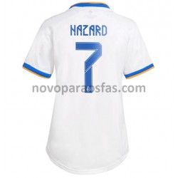 Camisolas Real Madrid Eden Hazard 7 Mulher Casa 2021-2022 Manga Curta