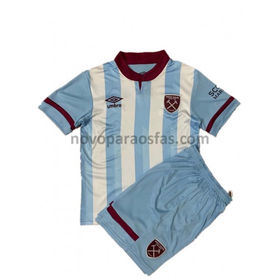 Camisolas West Ham United Criança Visitante 2021-2022 Manga Curta