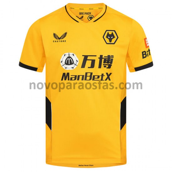 Camisolas Wolverhampton Wanderers Casa 2021-2022 Manga Curta