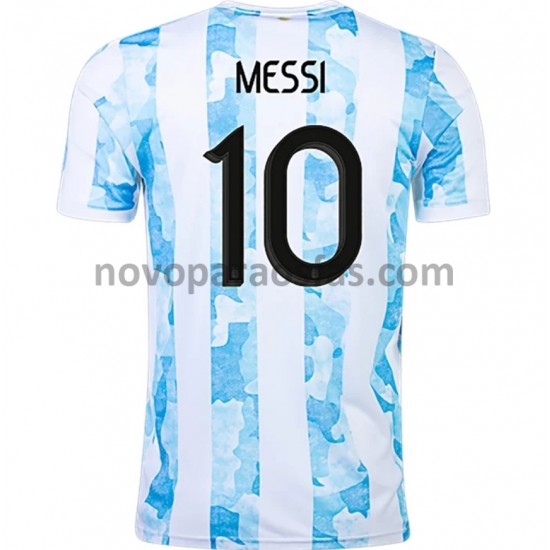 Camisolas Argentina Lionel Messi 10 Casa 2021 Manga Curta