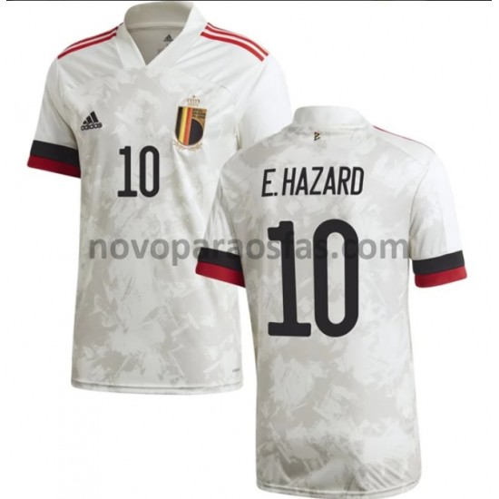 Camisolas Bélgica E.Hazard 10 Visitante Euro 2020 Manga Curta