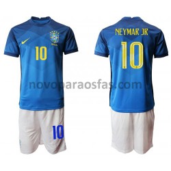 Camisolas Brasil Neymar JR 10 Criança Visitante 2020-2021 Manga Curta
