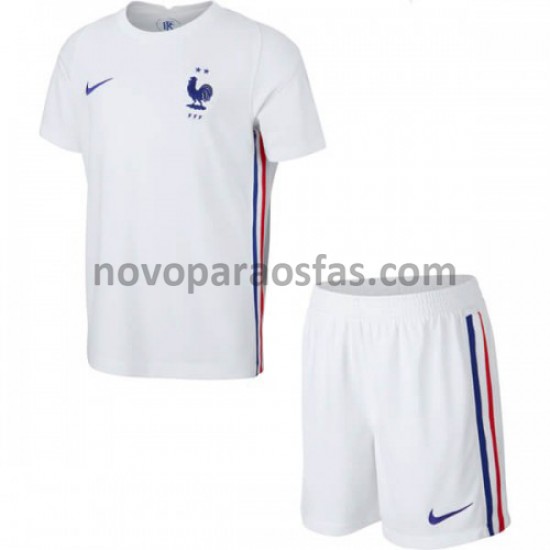 Camisolas França Criança Visitante Euro 2020 Manga Curta